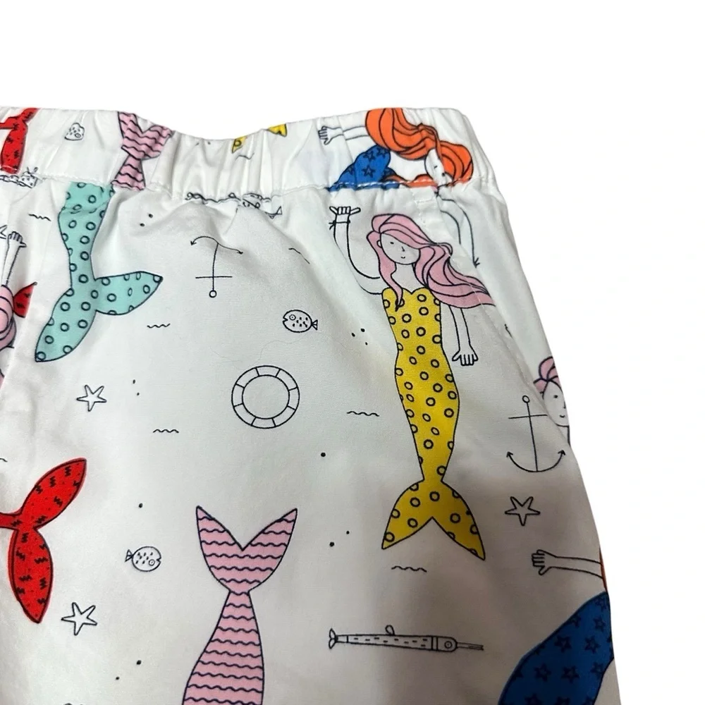 Hanna Andersson Mermaid Cotton Shorts Size 8 - Picture 3 of 7